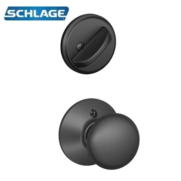 Schlage HANDLESET PLY SGL CYL 622, PLYMOUTH STYLE, SINGLE CYLINDER, INSIDE ONLY, MATTE BLACK SCH-F59-PLY-622 - main